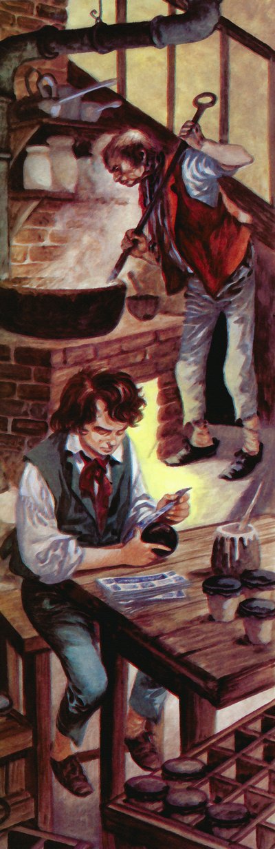 Charles Dickens as a Boy in the Blacking Factory by Peter Jackson